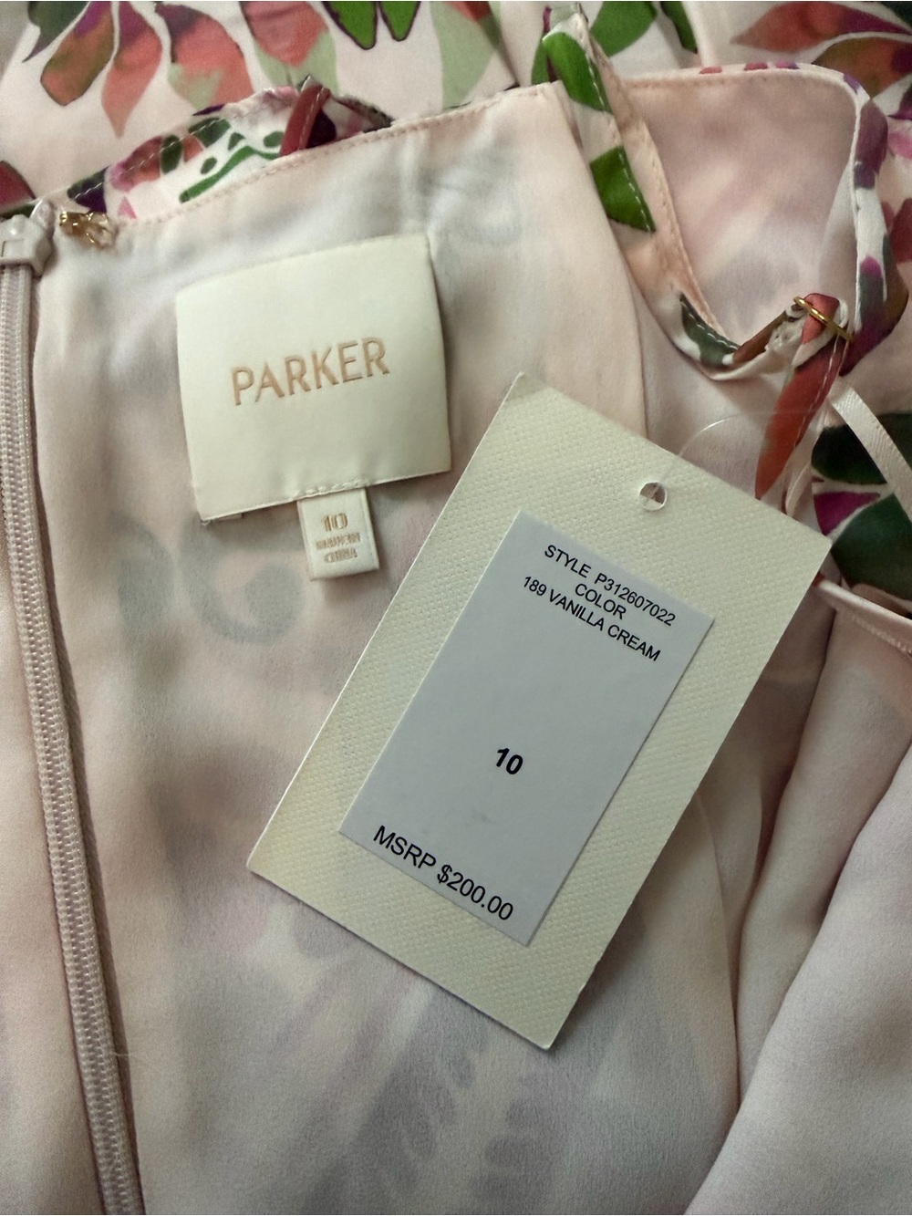 NWT Parker Print Tiered Sleeveless Maxi Dress in Vanilla Cream sz 10 - Picture 11 of 12